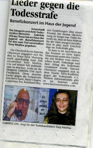 Zeitungsartikel Konzert Osnabrück